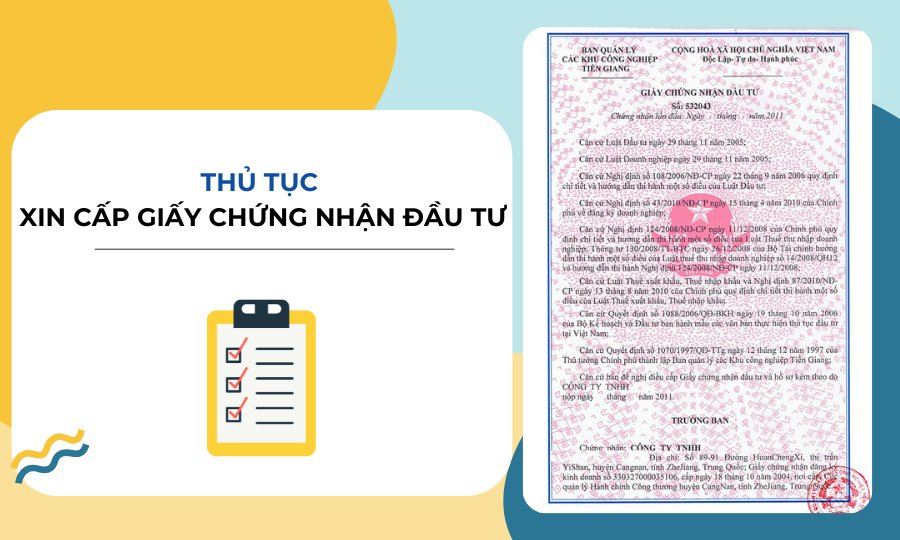 thủ tục giấy chứng nhận đầu tư