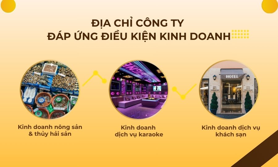 Địa chỉ công ty đáp ứng điều kiện kinh doanh