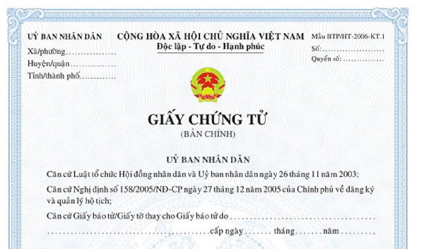 Mẫu giấy đăng ký khai tử cho công dân Việt Nam chết ở nước ngoài