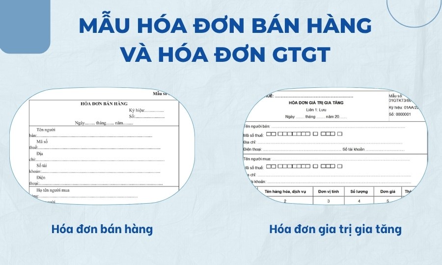 Mẫu hóa đơn bán hàng và hóa đơn giá trị gia tăng