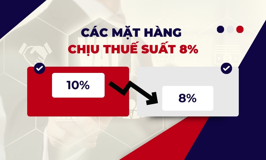 Các mặt hàng chịu thuế suất 8%