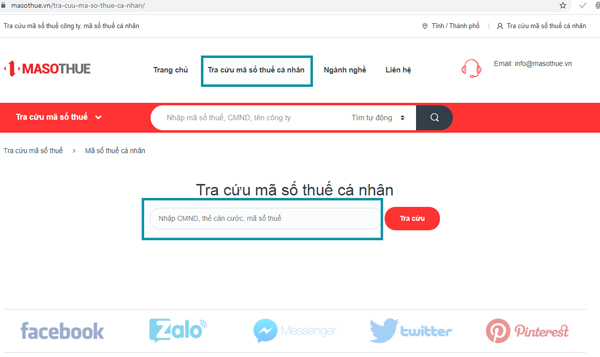 Cách tra cứu trên trang web Mã số thuế