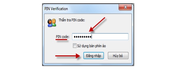 Màn hình nhập mã PIN