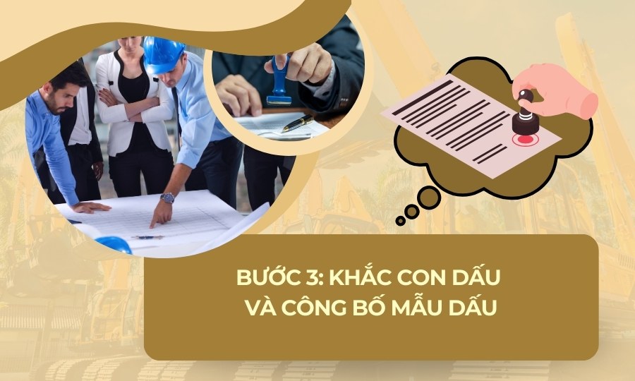 Khắc con dấu của và công bố mẫu dấu