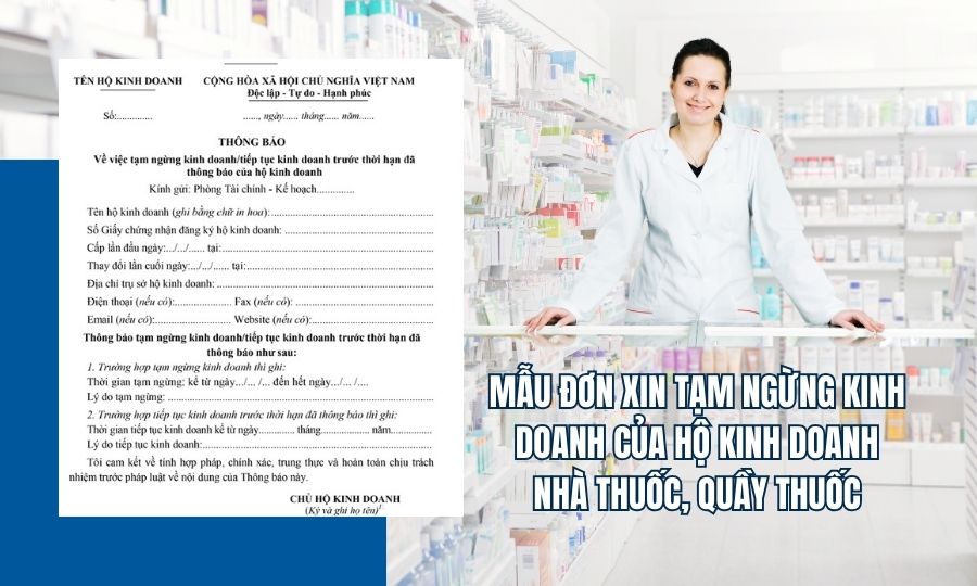 Mẫu đơn xin tạm ngừng kinh doanh nhà thuốc của hộ kinh doanh