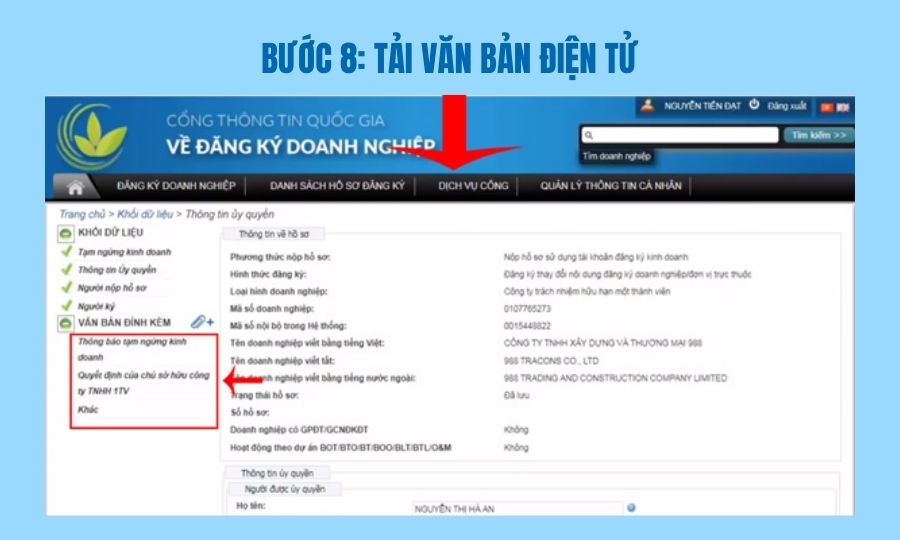 cách đăng ký tạm ngừng kinh doanh qua mạng