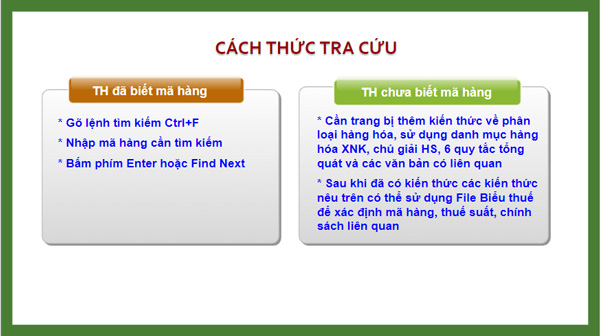 Cách tra cứu biểu thuế