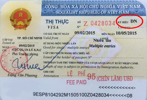 Mẫu visa thương mại Việt Nam cho người nước ngoài