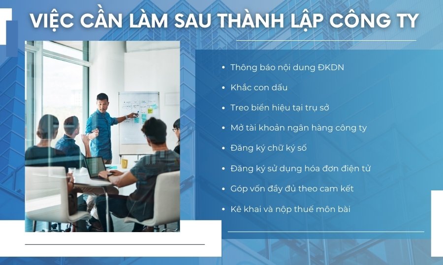 việc cần làm sau thành lập công ty