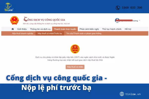 Cổng DVCQG - nộp thuế điện tử lệ phí trước bạ
