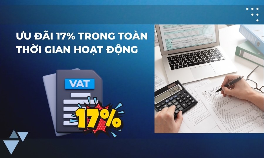 Thuế suất ưu đãi 17% trong thời gian hoạt động