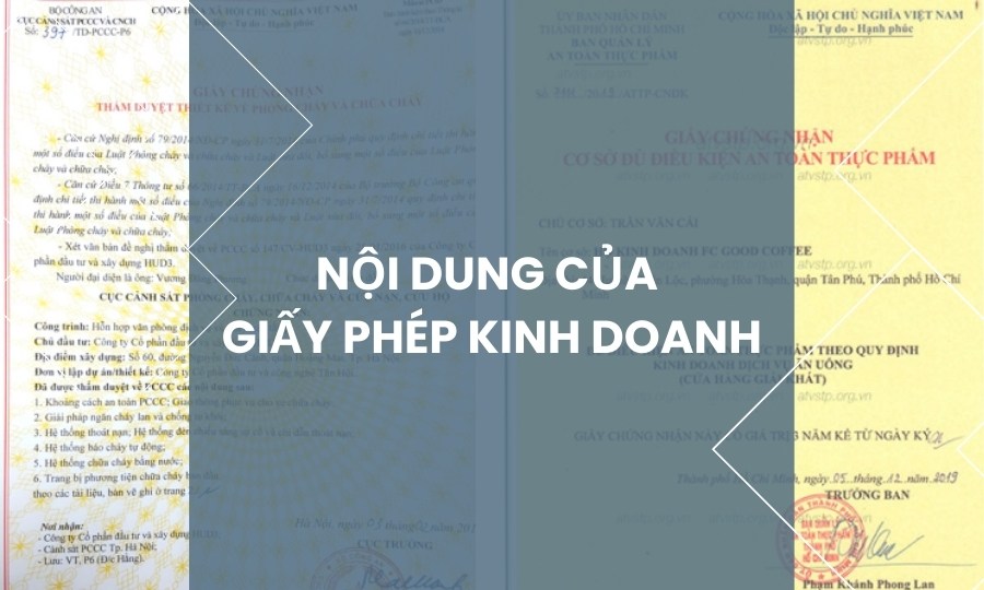 Nội dung của giấy phép kinh doanh