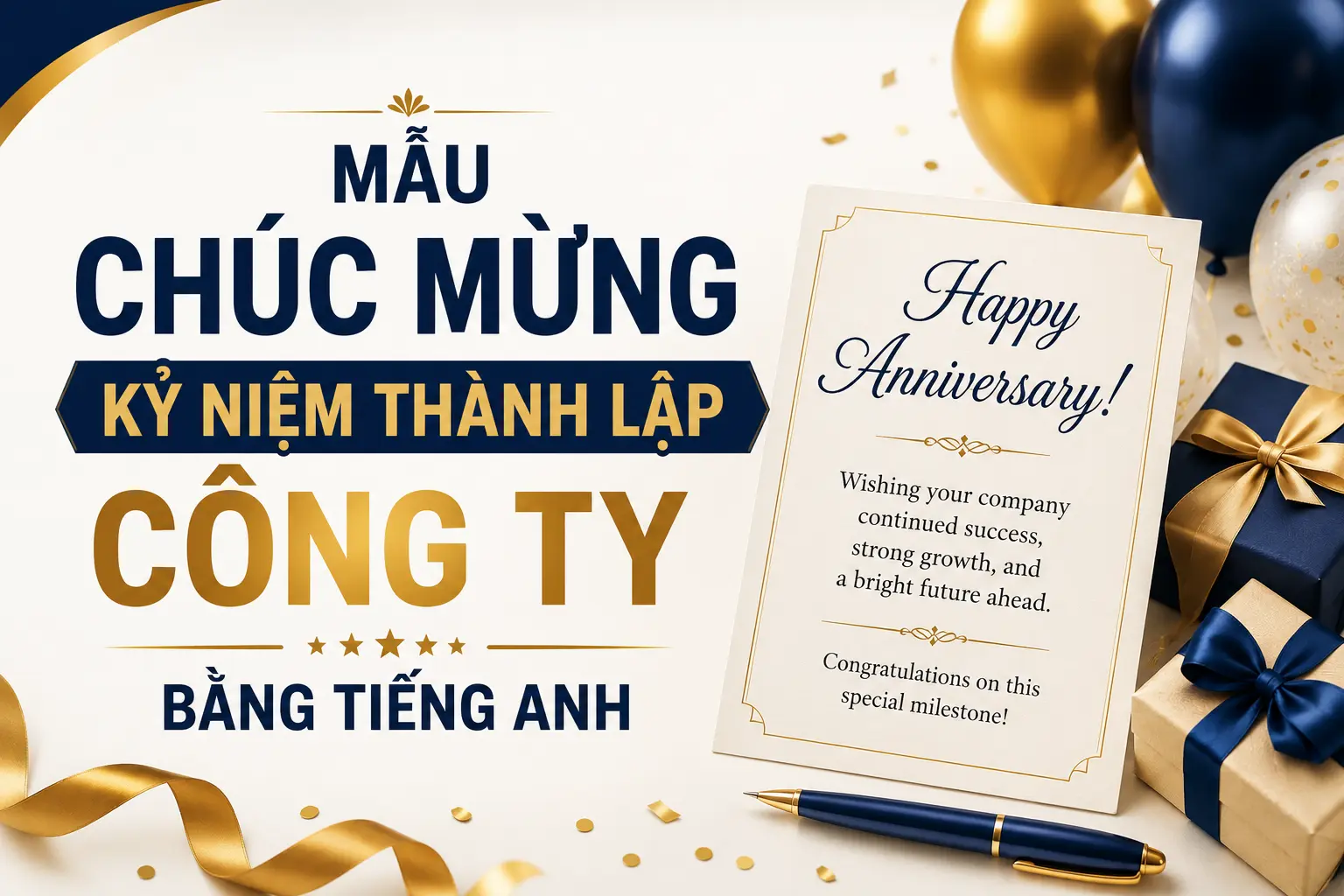 Mẫu chúc mừng kỷ niệm thành lập công ty bằng tiếng Anh