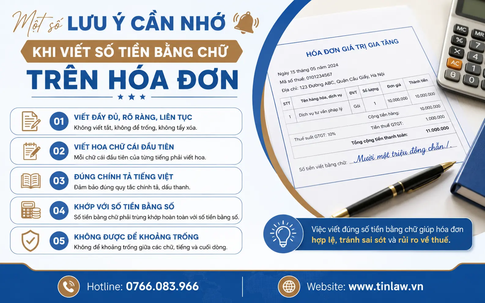 Một số lưu ý cần nhớ khi viết số tiền bằng chữ trên hóa đơn