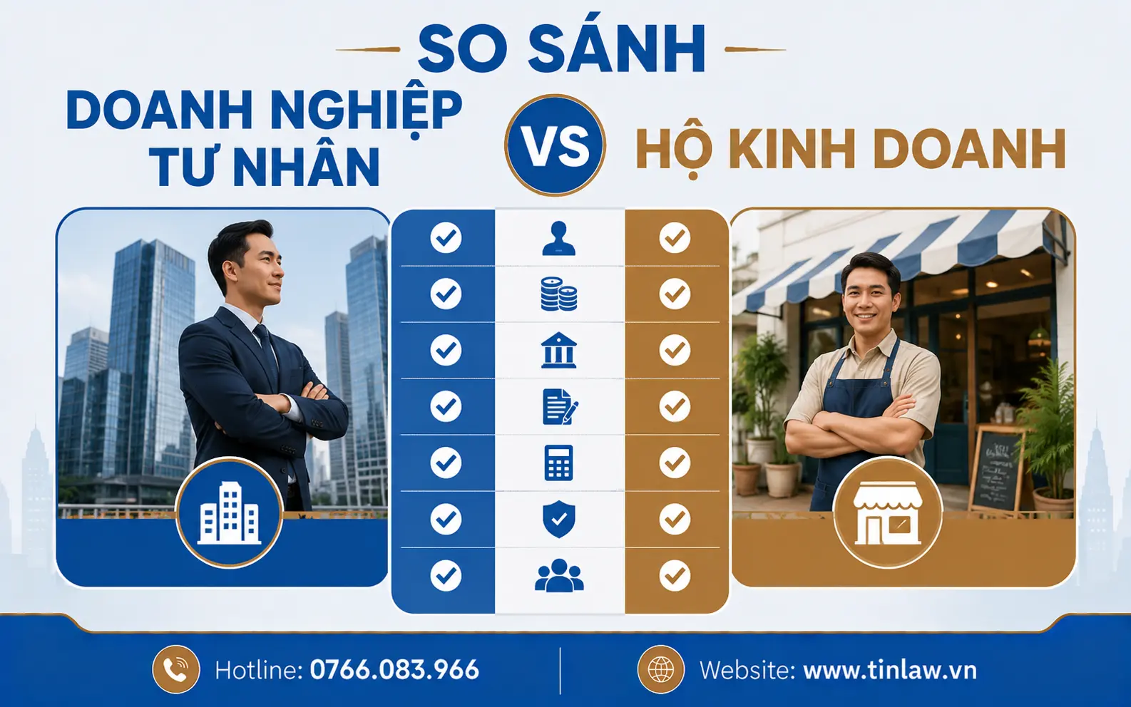 So sánh doanh nghiệp tư nhân và hộ kinh doanh năm 2026