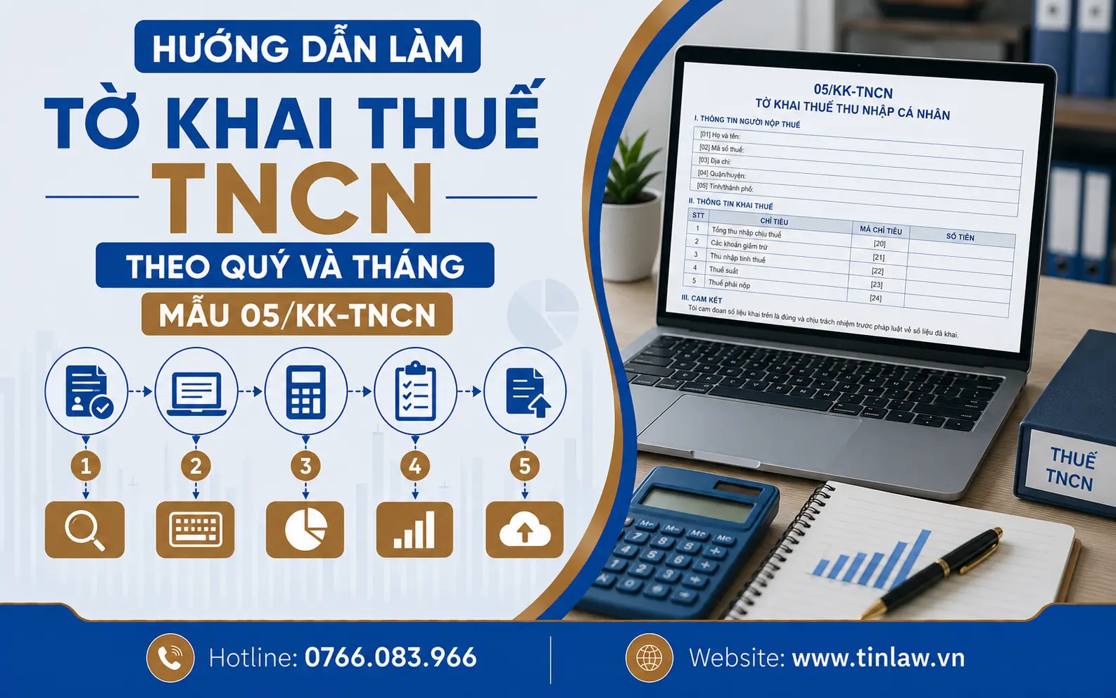Hướng dẫn làm tờ khai thuế TNCN theo quý và tháng – Mẫu 05/KK-TNCN